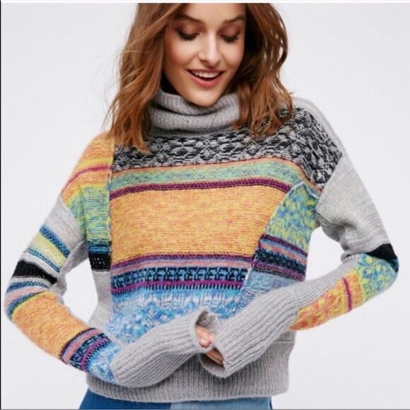 Free People This and That Striped Sweater Size M - Picture 1 of 11